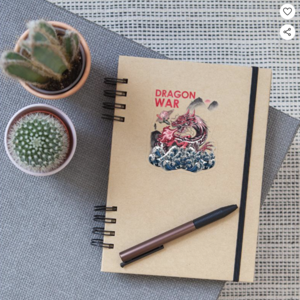Dragon's Rage on Cover Journal Sticker.